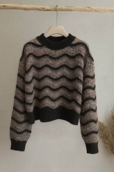 JERSEY DE PUNTO A RAYAS EN TONOS TIERRA FBZMT9566