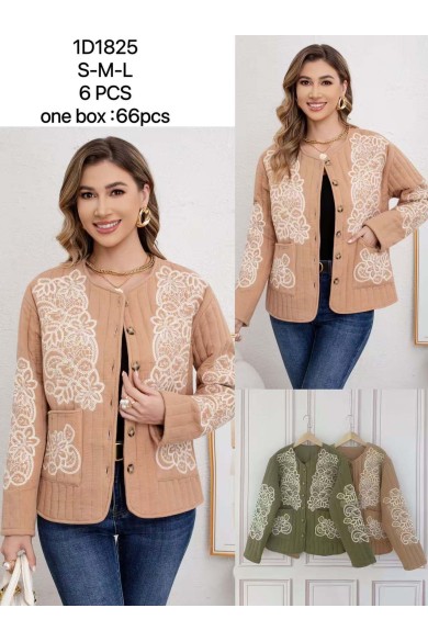 CHAQUETA ACOLCHADA CON BORDADO FLORAL DD-1D1825