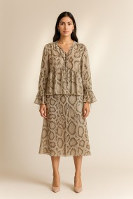 FALDA MIDI ESTAMPADO SERPIENTE FBZMR22415B