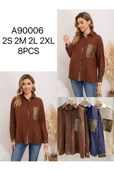 CAMISA MARRÓN CON DETALLES DE ESTAMPADO ANIMAL DD-A90006