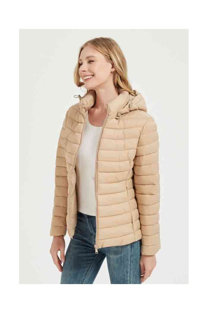 CHAQUETA ACOLCHADA FINA OBRF2015-BEIGE L-4XL