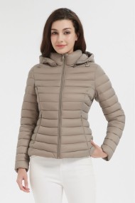 CHAQUETA ACOLCHADA FINA OBRF2015-BEIGE OSCURO L-4XL