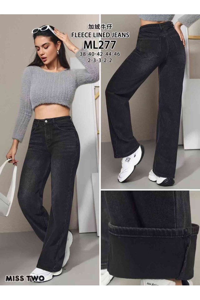 JEANS RECTOS FORRADOS CON FELPA FBZML277