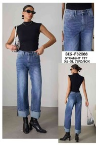 JEANS STRAIGHT FIT CON DOBLADILLO ANCHO FBZF32088