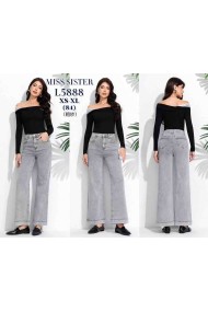 PANTALÓN VAQUERO GRIS WIDE LEG TIRO ALTO EFECTO LAVADO FBL5888