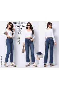 BLUE STRAIGHT LEG FLEECE-LINED JEANS WINTER DENIM FBLF6036