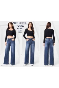 PANTALÓN VAQUERO PATA ANCHA TIRO ALTO DENIM AZUL CLÁSICO FBZL5886