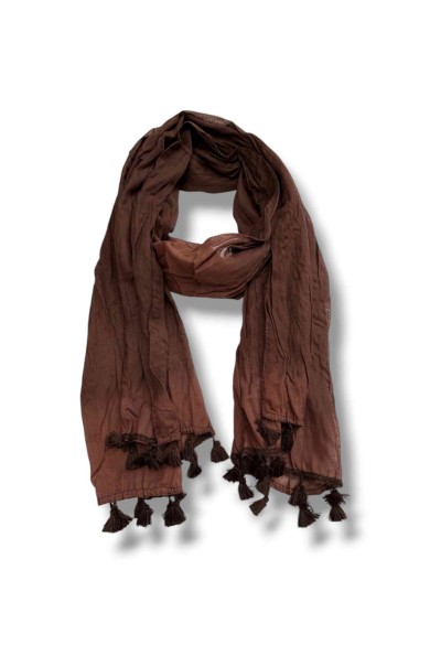 BUFANDA LIGERA CON BORLAS VARIOS COLOR