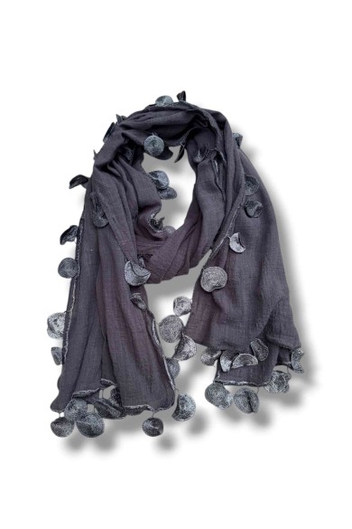 BUFANDA LIGERA CON APLIQUES REDONDOS VARIOS COLORES