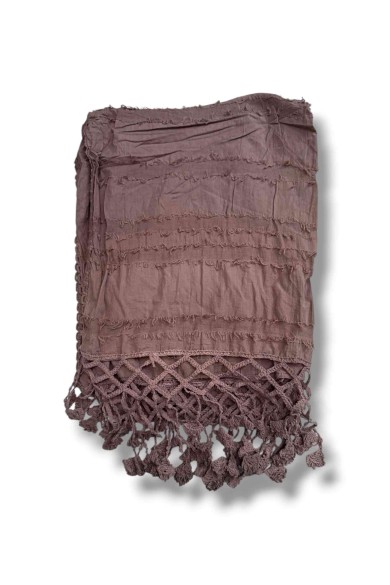 BUFANDA CON FLECOS TEJIDOS A MANO VARIOS COLORES