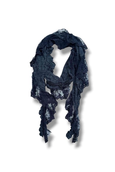 BUFANDA CON VOLANTES Y ENCAJE VARIOS COLORES