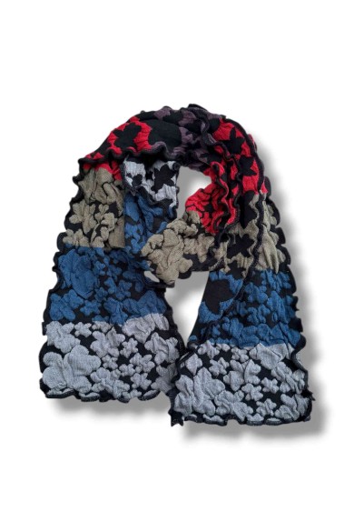 BUFANDA MULTICOLOR CON RELIEVE FLORAL VARIOS COLORES
