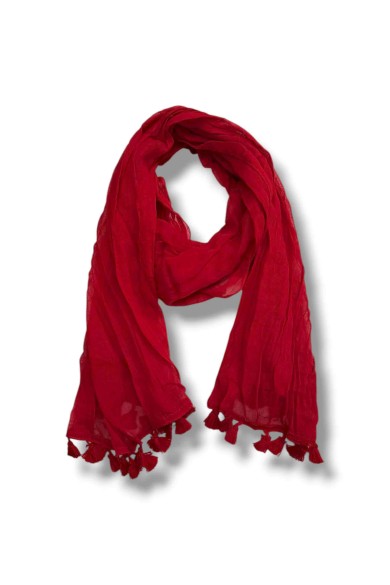 BUFANDA LIGERA CON BORLAS VARIOS COLORES