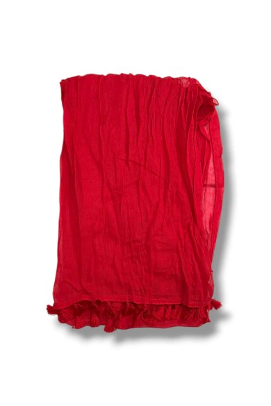 BUFANDA LIGERA CON BORLAS VARIOS COLORES