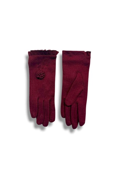 GUANTES CON DETALLE DE POMPÓN Y VOLANTE VARIOS COLORES