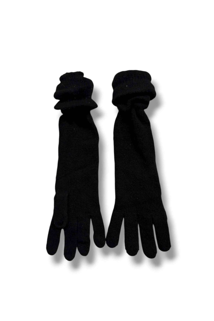 GUANTES LARGOS DE PUNTO CON DISEÑO ARRUGADO VARIOS COLORES