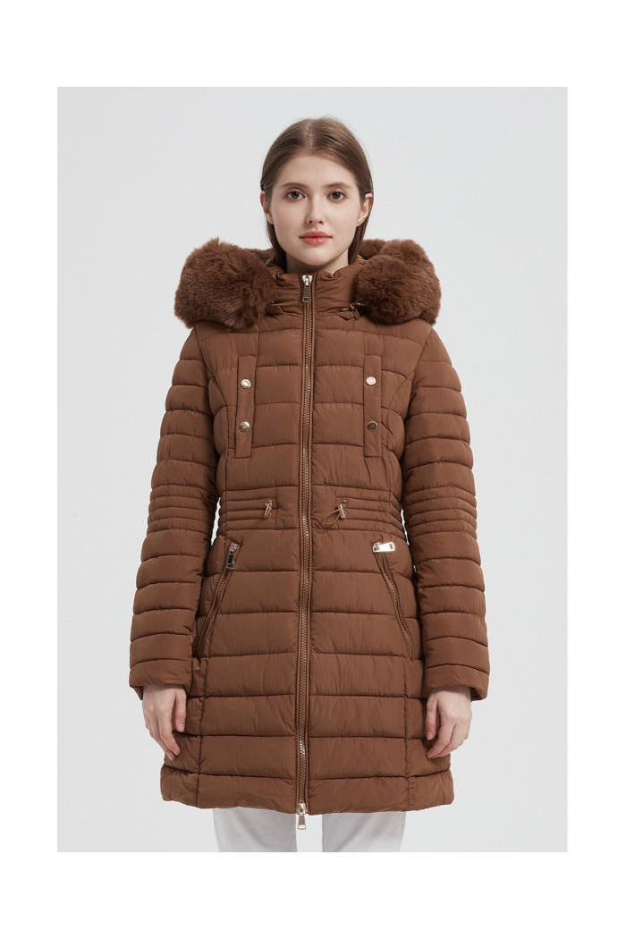 ABRIGO ACOLCHADO CON CUELLO DE PELO SINTETICO 3COLORES OBRF2009