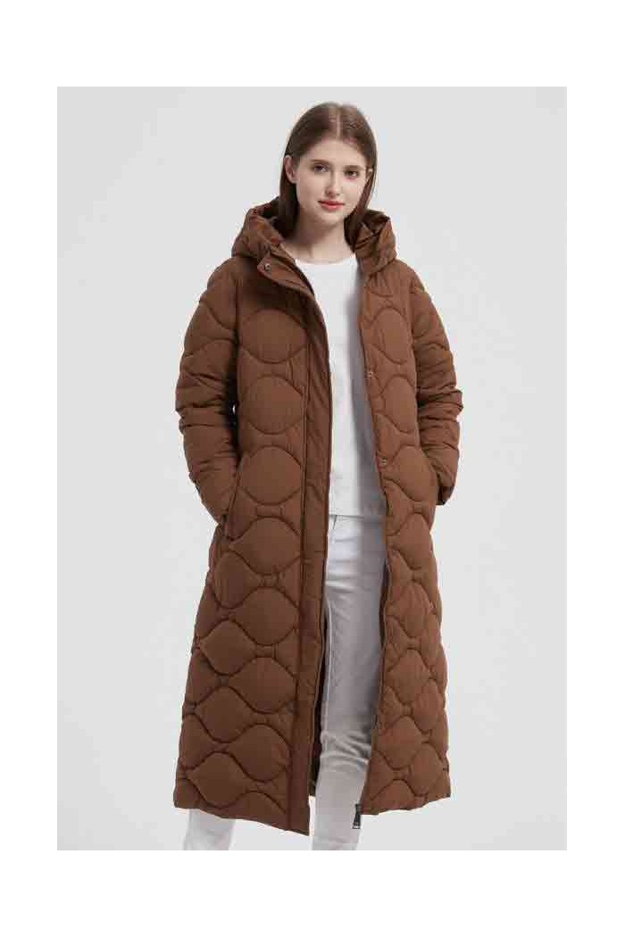 ABRIGO ACOLCHADO LARGO CON CAPUCHA 3COLORES OBRF2069