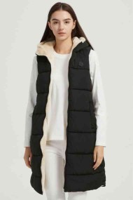 CHALECO ACOLCHADO LARGO FORRADO CON CAPUCHA 2COLORES OBRF2092