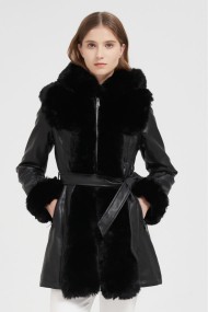 ABRIGO CON PELO SINTÉTICO Y CINTURÓN 2COLORES OBRF2089