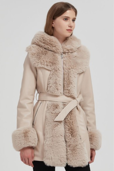 ABRIGO CON PELO SINTÉTICO Y CINTURÓN 2COLORES OBRF2089