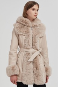 ABRIGO CON PELO SINTÉTICO Y CINTURÓN 2COLORES OBRF2089