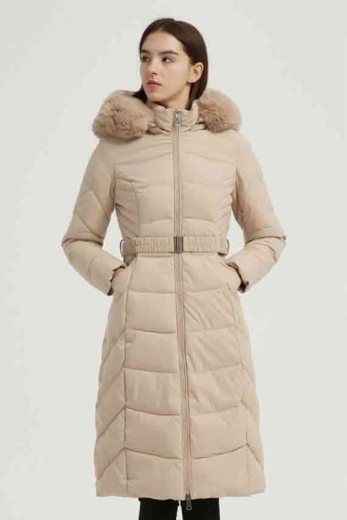 ABRIGO ACOLCHADO CON PELO SINTÉTICO Y CINTURÓN 2COLORES OBRF2085