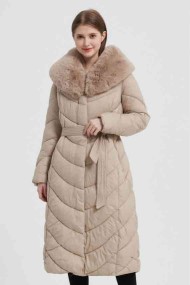 ABRIGO ACOLCHADO LARGO CON CUELLO DE PELO SINTÉTICO 4COLORES OBRF2018