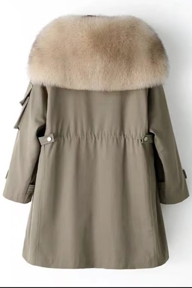 PARKA CON CUELLO DE PELO DE ZORRO PC-LLL5906