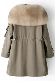 PARKA CON CUELLO DE PELO DE ZORRO PC-LLL5906