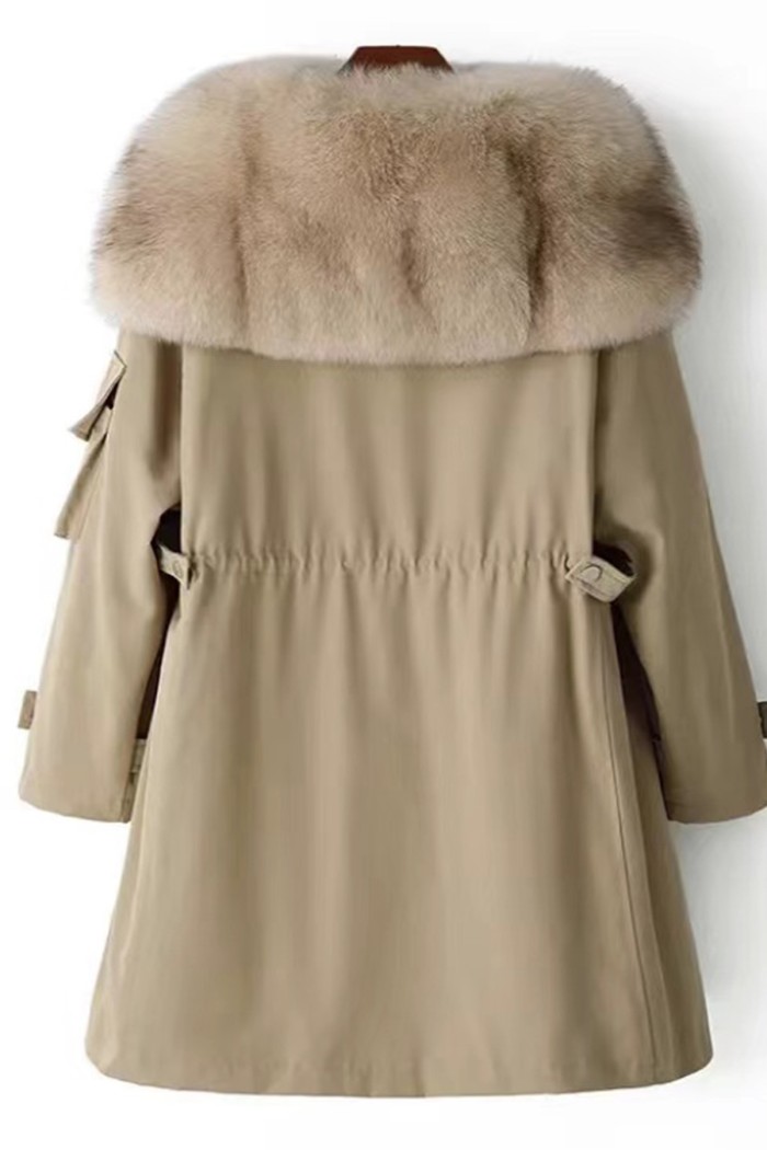 PARKA CON CUELLO DE PELO DE ZORRO PC-LLL5906