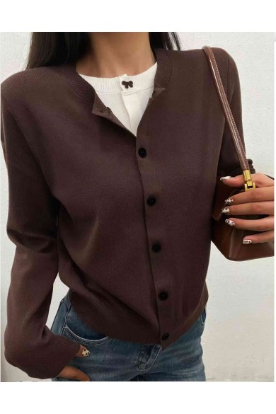 CHAQUETA DE PUNTO BÁSICA CON BOTONES VARIOS COLORES FBZMBO15622