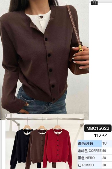 CHAQUETA DE PUNTO BÁSICA CON BOTONES VARIOS COLORES FBZMBO15622