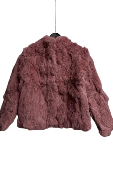 CHAQUETA PELO DE CONEJO ROSA PALO PC-LLL5566-08