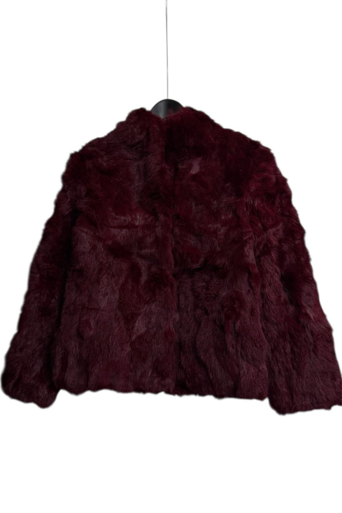 CHAQUETA PELO DE CONEJO GRANATE PC-LLL5566-04