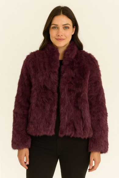 CHAQUETA PELO DE CONEJO MORADO PC-LLL5566-35