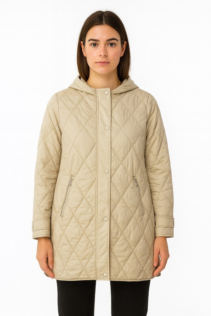 CHAQUETA LARGO ACOLCHADO CAPUCHA DESMONTABLE VARIOS COLORES TY-Z56218