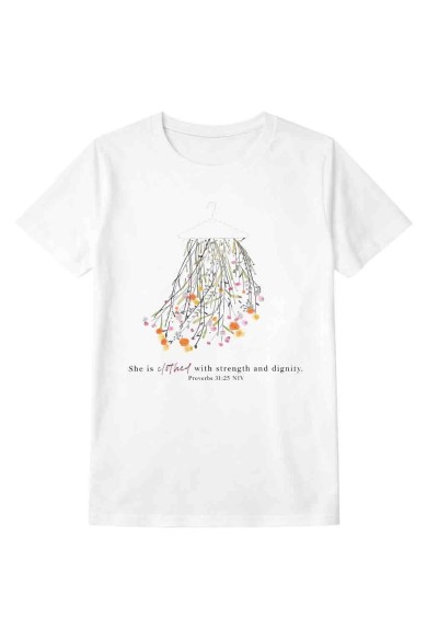CAMISETA BLANCA ESTAMPADO PERCHERO FLORAL TY-K1733