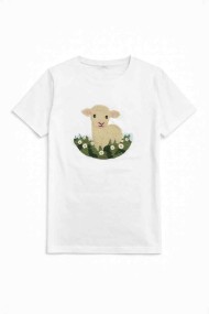 CAMISETA BLANCA BORDADA CORDERITO DULCE PRIMAVERA TY-K1738