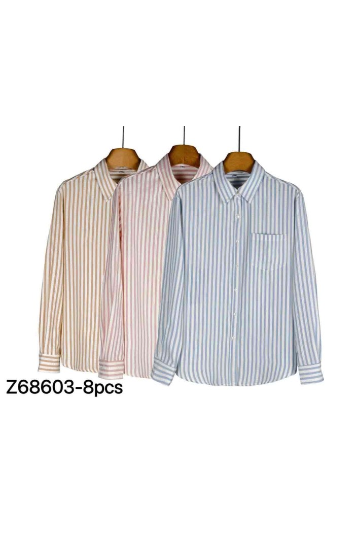 CAMISA RAYAS CLÁSICA MANGA LARGA VARIOS COLORES TY-Z68603