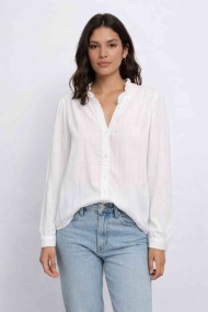 BLUSA CUELLO VOLANTES EFECTO JACQUARD MANGA LARGA VARIOS COLORES TY-M9252