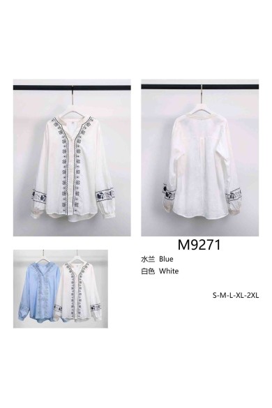 BLUSA BORDADA ESTILO BOHO MANGA LARGA TY-M9271