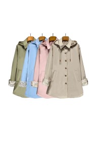 GABARDINA CON CAPUCHA Y ENCAJE MANGA LARGA TY-Z68019