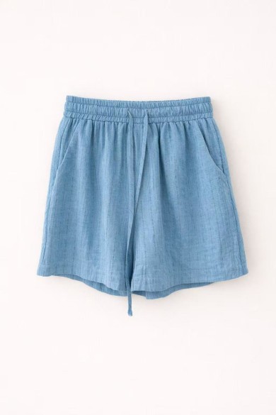 CONJUNTO CAMISA Y SHORT AZUL LINO ESTILO CASUAL FBZMA1638AB