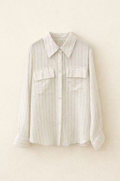 CONJUNTO CAMISA Y SHORT BEIGE CLARO LINO ESTILO CASUAL FBZMA1636AB