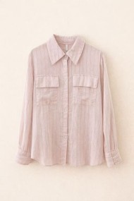 CONJUNTO CAMISA Y SHORT ROSA  EMPOLVADO LINO ESTILO CASUAL FBZMA1637AB
