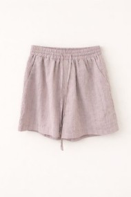 CONJUNTO CAMISA Y SHORT ROSA  EMPOLVADO LINO ESTILO CASUAL FBZMA1637AB