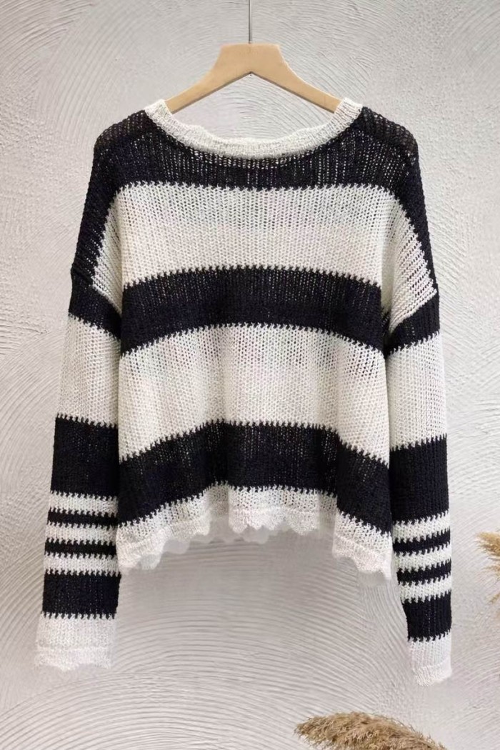 JERSEY RAYAS BICOLOR OVERSIZE MANGA LARGA FBZMT9608