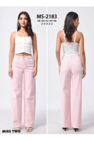 PANTALÓN VAQUERO PATA ANCHA TIRO ALTO MUJER ROSA FBZMS2183
