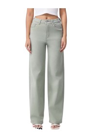 PANTALÓN VAQUERO PATA ANCHA TIRO ALTO MUJER VERDE FBZMS2183